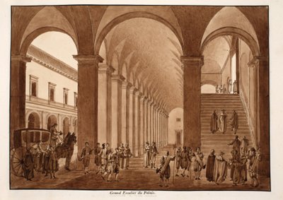 The Main Staircase of the Palazzo del Quirinale, 1833 by Agostino Tofanelli